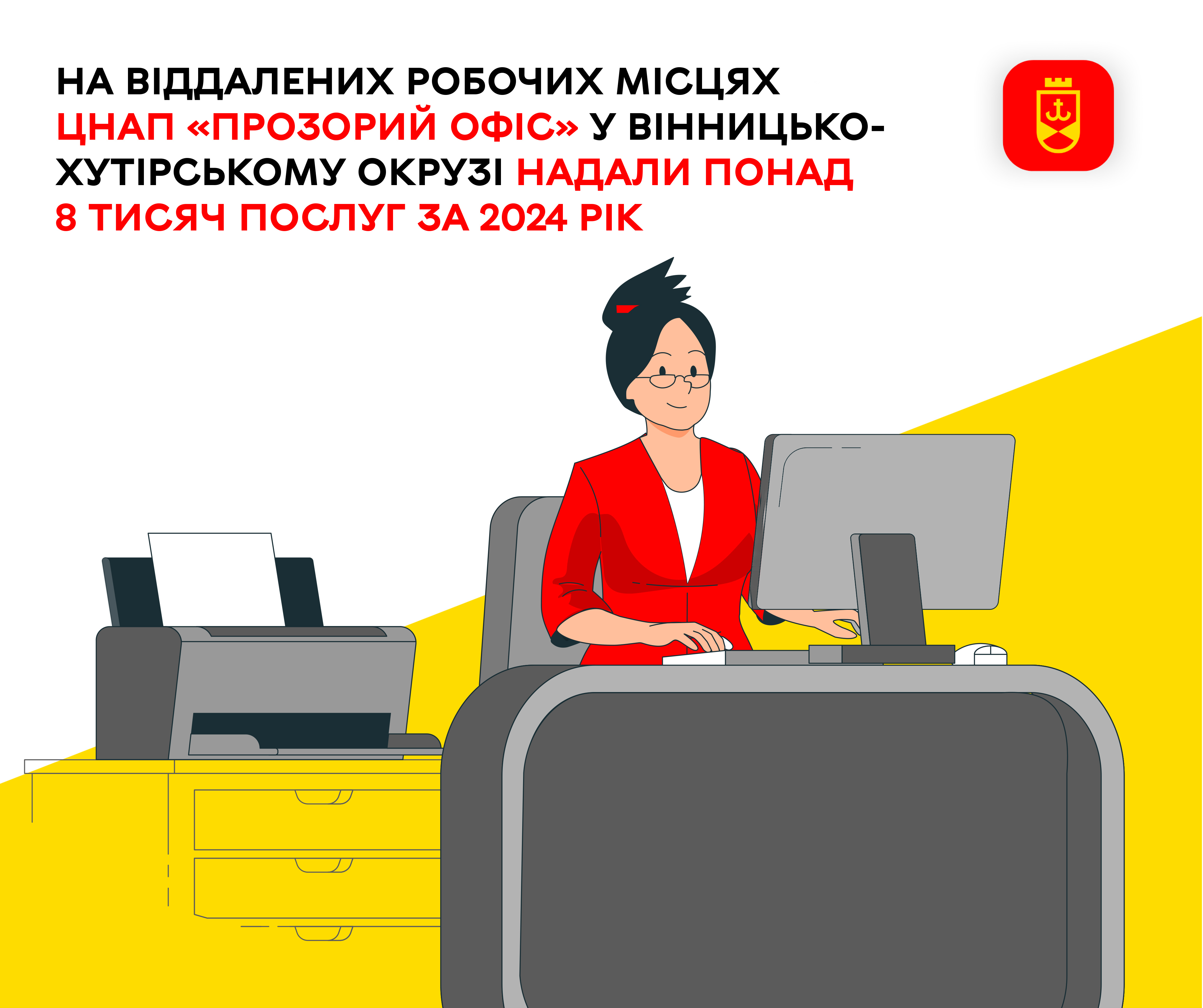 На віддалених робочих місцях ЦНАП «Прозорий офіс» у Вінницько-Хутірському окрузі надали понад 8 тисяч послуг за 2024 рік